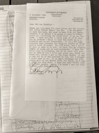 Item #022562 TYPED LETTER SIGNED (TLS). Charles WRIGHT