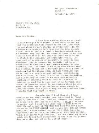 TWO TYPED LETTERS SIGNED (TLSs) to his son's Psychiatrist