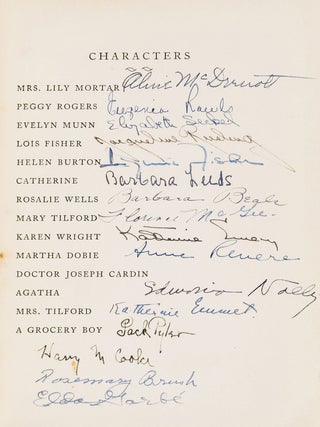 Item #022573 THE CHILDREN'S HOUR Signed by Author & Cast to a Cast Member. Lillian HELLMAN
