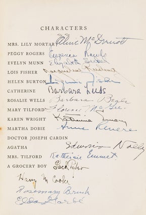 Item #022573 THE CHILDREN'S HOUR Signed by Author & Cast to a Cast Member. Lillian HELLMAN