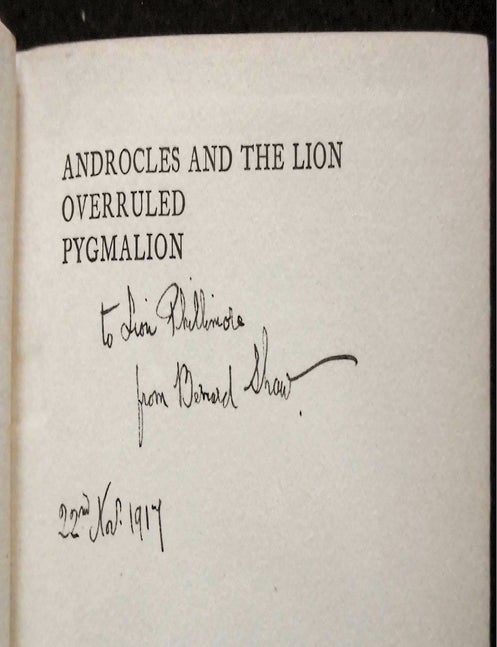 Item #022596 ANDROCLES AND THE LION, OVERRULE, PYGMALION. George Bernard SHAW.