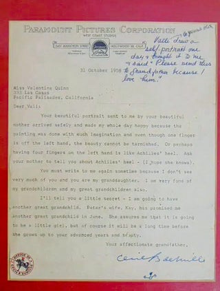 Item #022616 TYPED LETTER SIGNED (TLS). Cecil B. DeMILLE